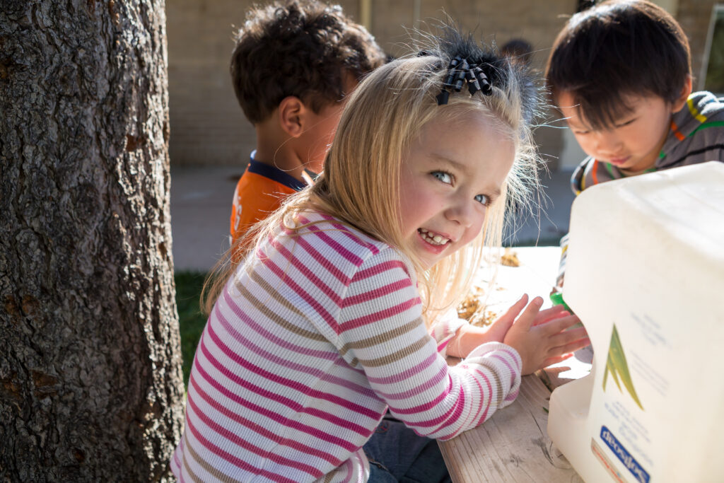 children sitting at table