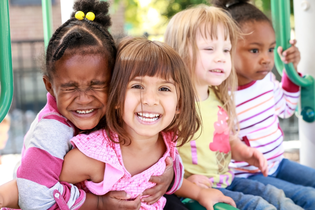young children playing at school
